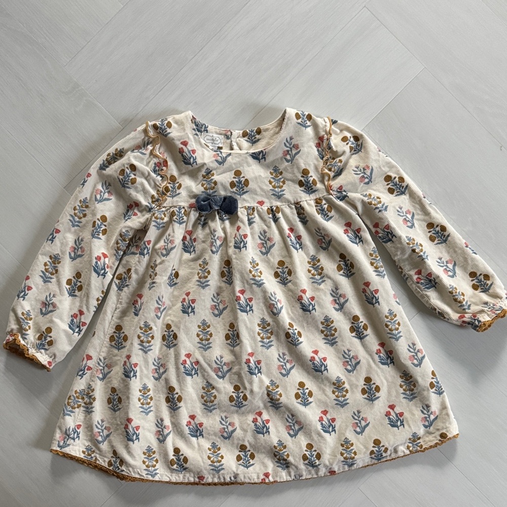 Floral Long Sleeve Dress with Bow size 4 Mudpie